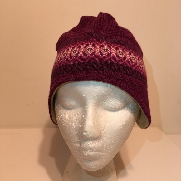 Columbia Wool Stocking Hat Purple Fleece Lined O/S - Picture 6 of 8